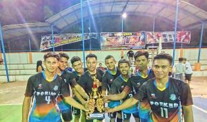 Tim Porked Karang Taruna Desa Kerdau Kembali Juarai Turnamen Voli Kecamatan Serasan Timur