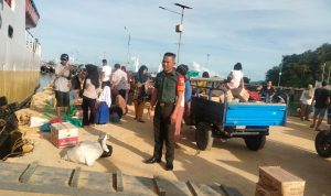 Personil Koramil 06/Serasan Kembali Amankan Turun Naik Penumpang Kapal Personil Koramil 06/Serasan Kembali Amankan Turun Naik Penumpang Kapal