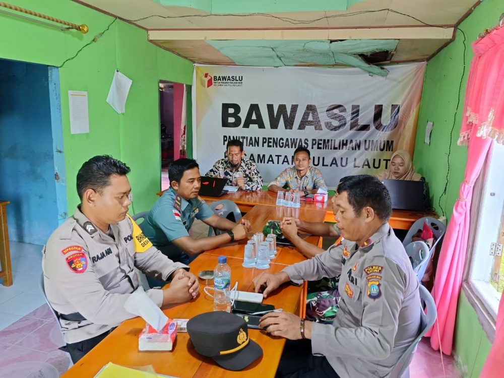 Wujudkan Pemilu Aman dan Damai, Polsek Pulau Laut Gelar Rakor Bersama Panwascam