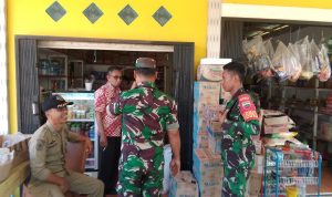 Plh. Danramil 06/Serasan Pastikan Ketersediaan Bahan Pokok Sembako Wilayah Serasan Aman