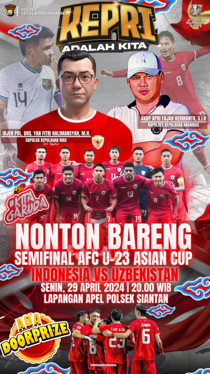 Polres Anambas Gelar Nobar Semi Final AFC Indonesia Vs Uzbekistan Polres Anambas Gelar Nobar Semi Final AFC Indonesia Vs Uzbekistan