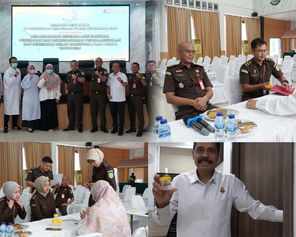 Hindari Penyalahgunaan Narkotika, Kejati Kepri Gelar Tes Urine Kepada Seluruh Pegawai di Lingkungan Kejati Kepri