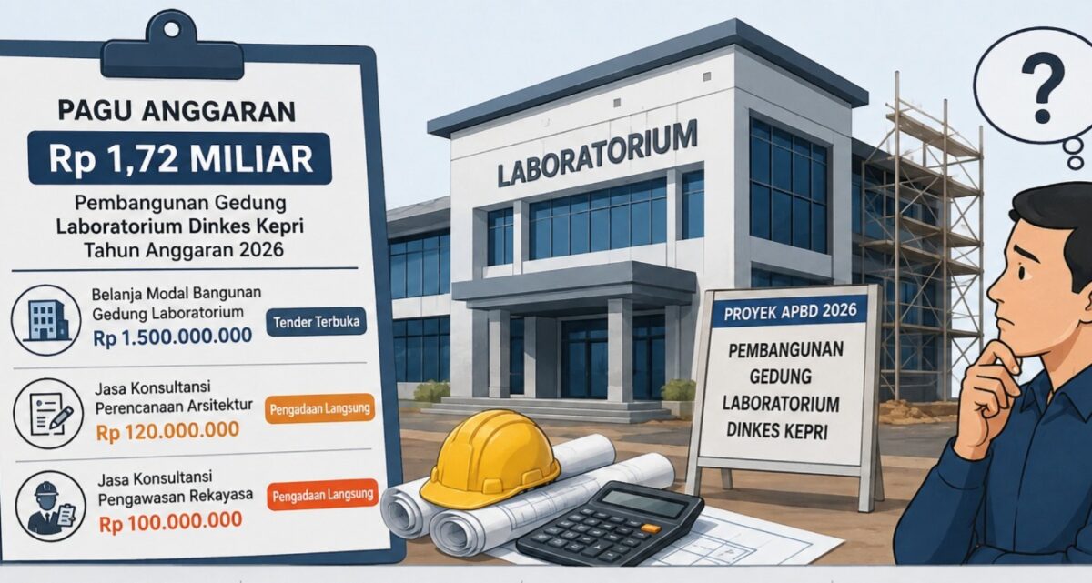 JanggaI Pengadaan Dinkes Kepri: Proyek Lab Rp 1,7 M, Biaya Konsultan Diplot 14,6 Persen